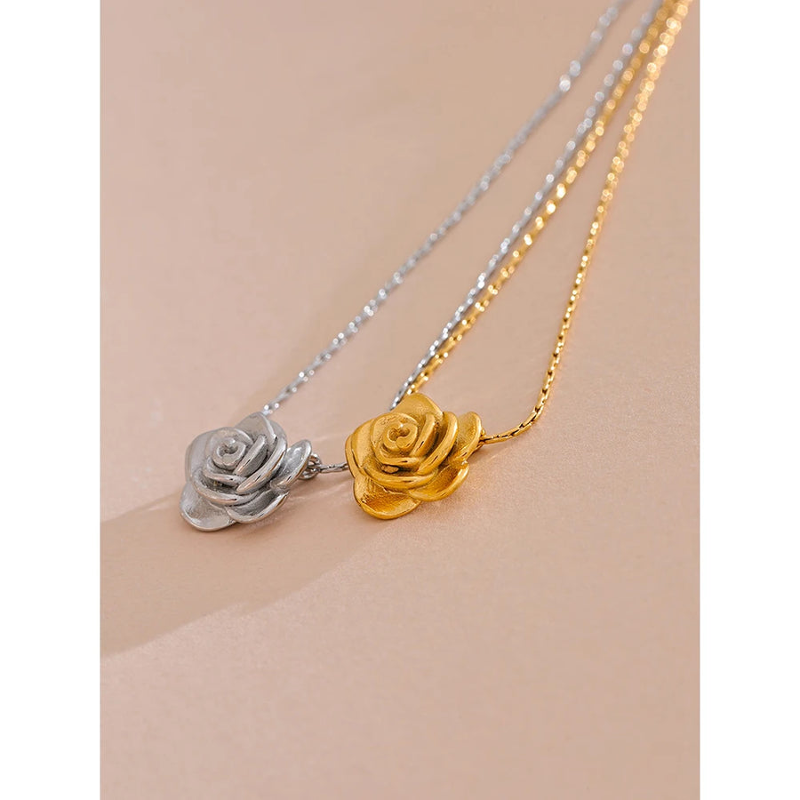 Colar Feminino Flor em Aço Inoxidável 3