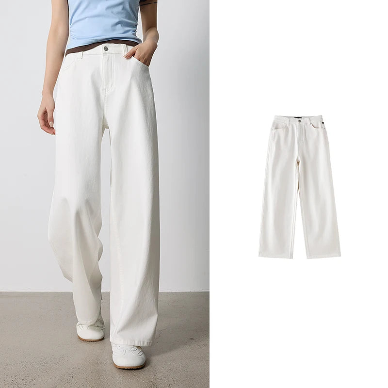 Calça Jeans Feminina Reta de Liocel Cintura Baixa