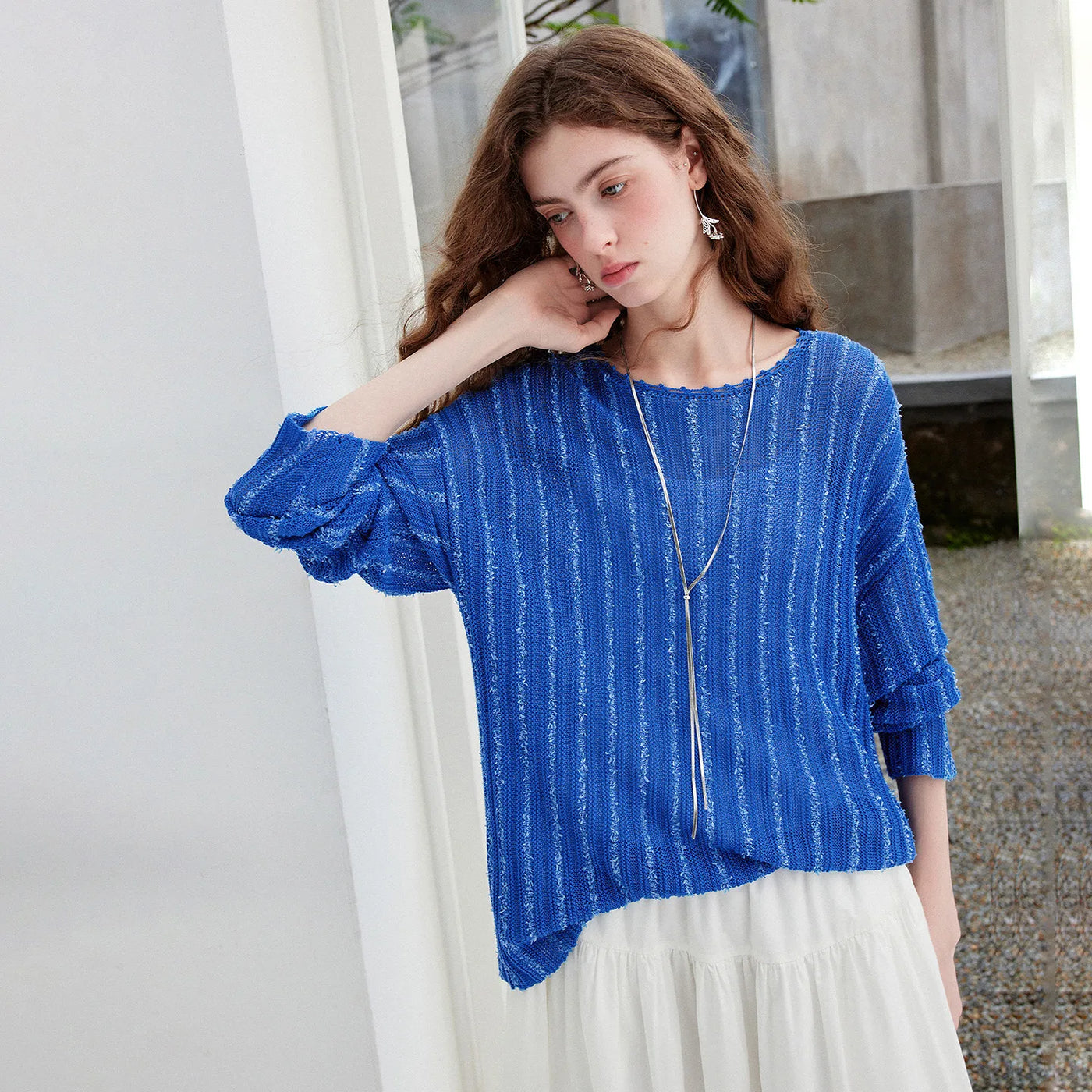 Blusa Feminina de Liocel Vazado com Fio Texturizado