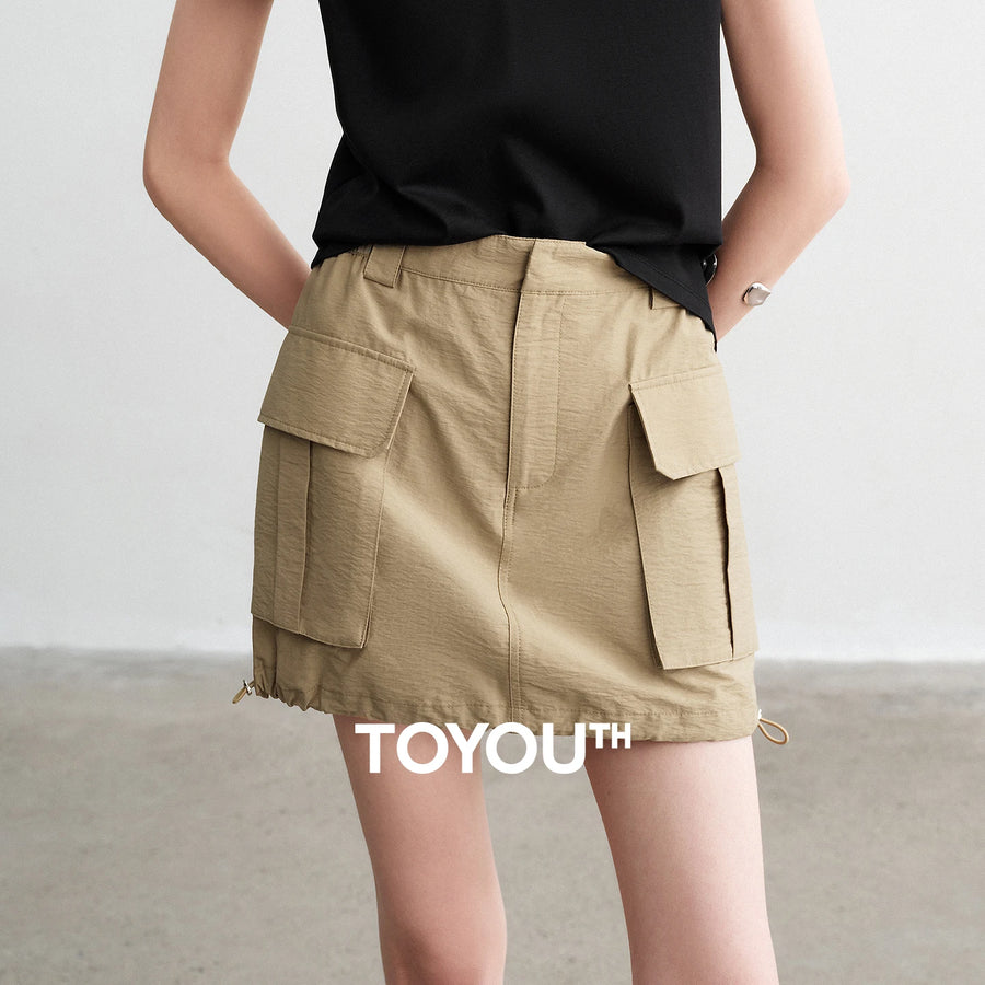 Saia Curta Feminina Cargo Texturizada