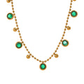 Conjunto Colar e Pulseira Gota com Zircônia em Aço Inoxidável Verde