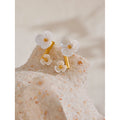 Yhpup Waterproof Fairy Flower Rotating Romantic Stud Earrings Exclusive Stainless Steel Sweet Match with Dress Chic Jewelry