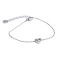 Colar Feminino Coração com Zircônia em Aço Inoxidável 5 Pulseira Prata