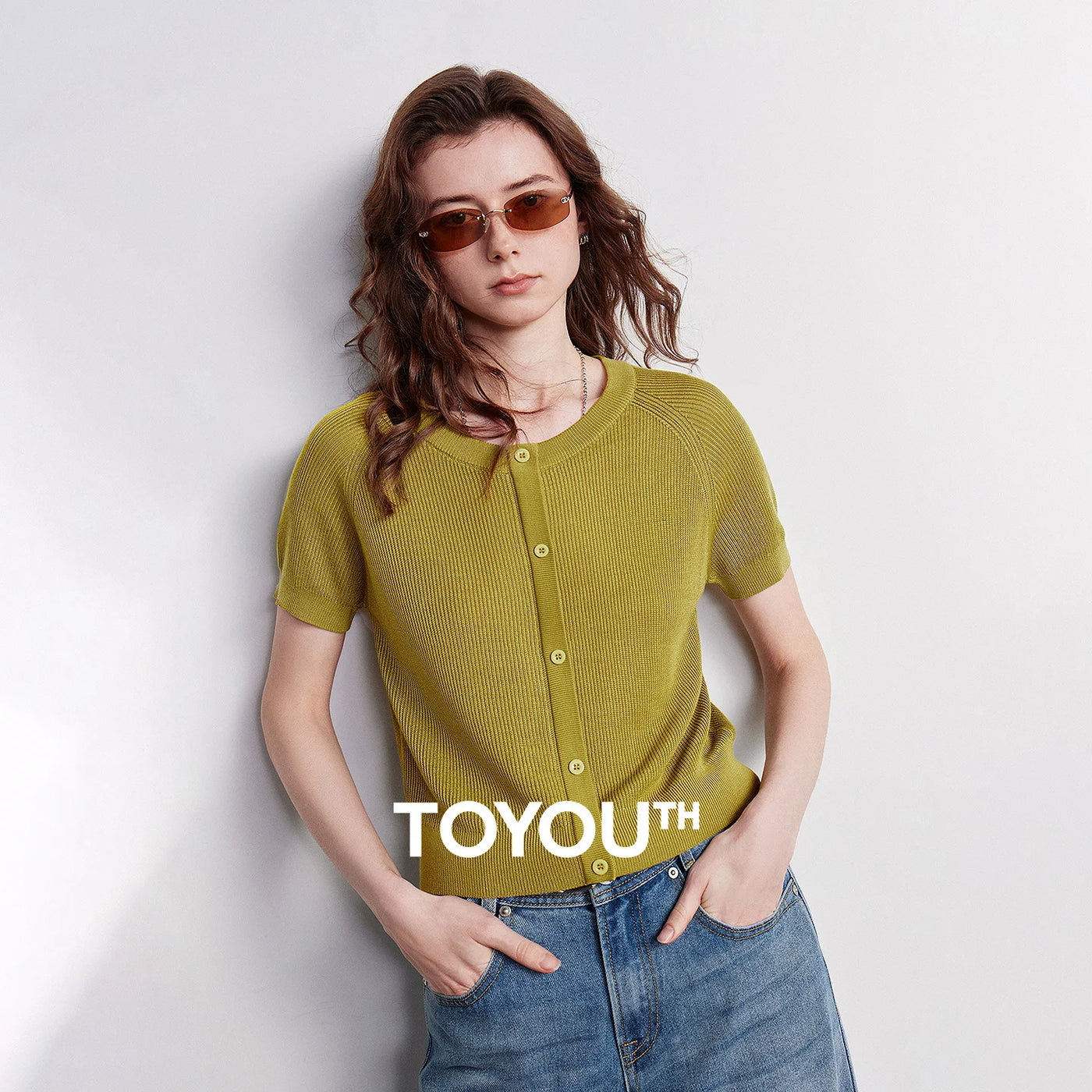 Blusa Feminina de Tricô Verde Oliva Cropped