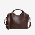 Bolsa feminina vintage de couro PU com alça dupla para ombro e transversal