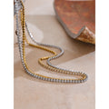 Yhpup Luxury Shiny Cubic Zirconia Chain Necklace Delicate Stainless Steel High Quality Premium Jewelry Accessories