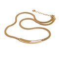 Yhpup Exquisite Chain Stainless Steel Natural Shell Collar Necklace Tarnish Resistant 18K PVD Plated Stylish Daily Jewelry Gift YH4142A Gold