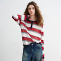 Blusa de Tricô em Linho com Listras Esportivas