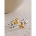 Yhpup Hot Style Metal Cherry Daily Small Earrings 316L Stainless Steel 18K PVD Plated Versatile Charm Jewelry Bijoux Femme
