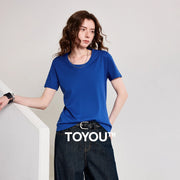 Camiseta Feminina de Algodão com Toque Acetinado