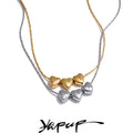 Yhpup 316L Stainless Steel Smooth Metal Heart Love Pendant Necklace Waterproof Attractive Collar Jewelry Accessories