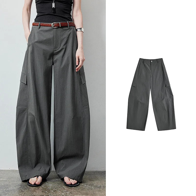Calça Cargo Feminina Wide Leg com Múltiplos Bolsos