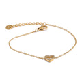 Colar Feminino Coração com Zircônia em Aço Inoxidável 5 Pulseira Ouro