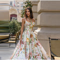 Fashion Print Women Dress Floral Halter Tube Tops Sleeveless Lace Up Waist-Closed Female Dresses 2026 Spring Summer Lady Robe