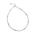 Colar Feminino Redondo com Contas decorativas em Aço Inoxidável Prata