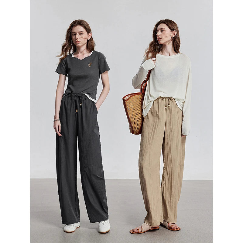 Calça Pantalona Feminina Leve com Cós Elástico