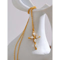Colar Feminino Cruz com Zircônia em Aço Inoxidável 7