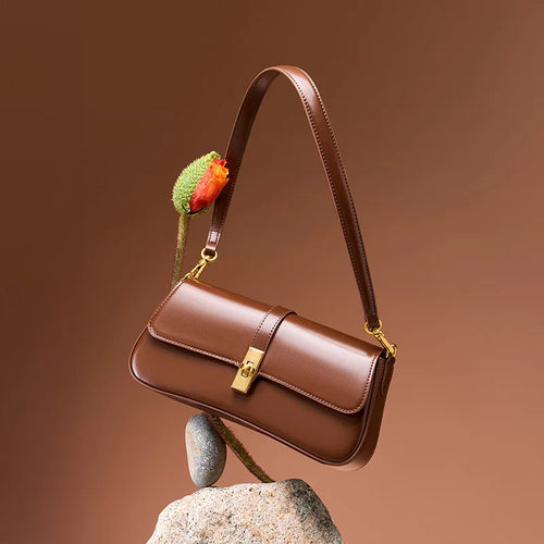 Bolsa Feminina Vintage em Couro Legítimo para Ombro