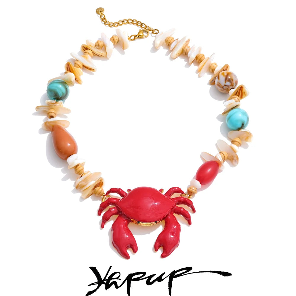 Colar Feminino Gota com Contas decorativas em Aço Inoxidável