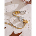 Yhpup Glossy Stainless Steel Heart Love Chain Long Drop Necklace High Quality Romantic Attractive Jewelry Gift