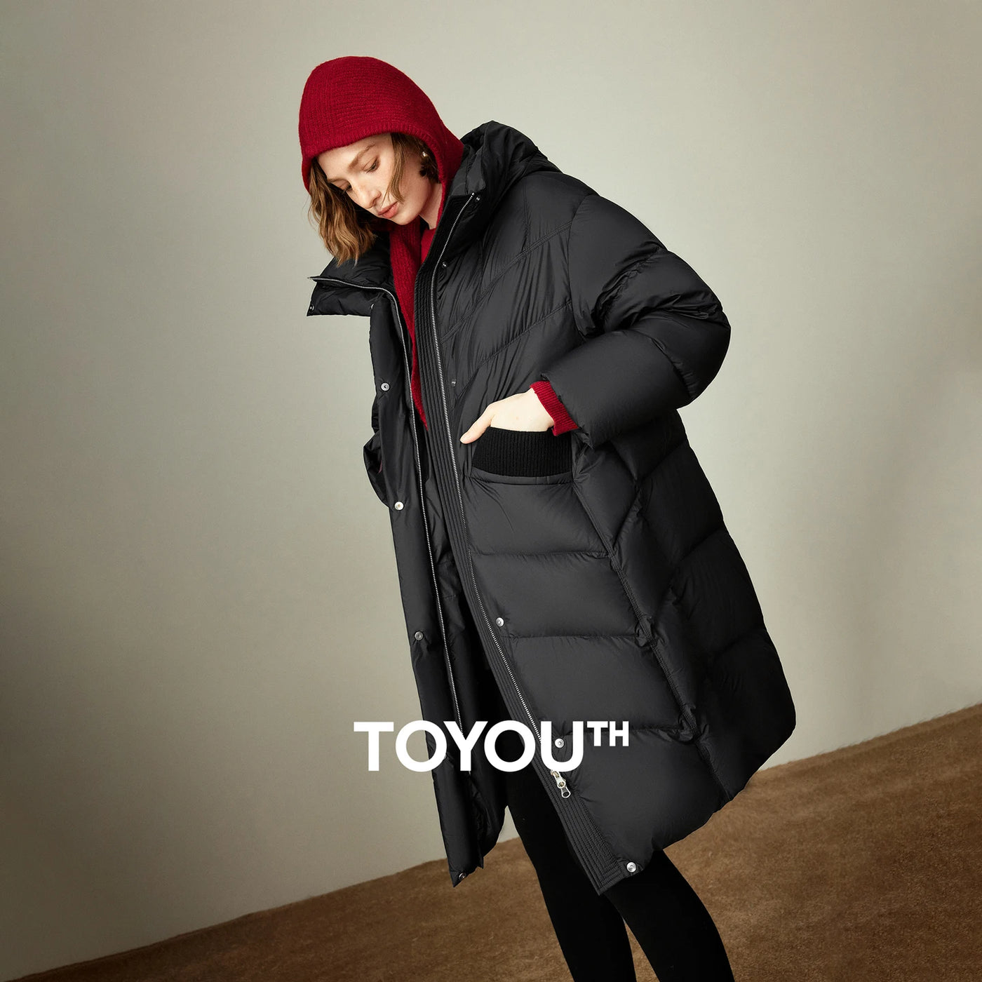 Jaqueta Puffer Feminina 90% Plumas com Recortes Fuzzy