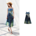Vestido Midi Estampado Aquarela em Degradê Multi