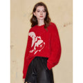 Suéter Vermelho com Estampa de Carpa Koi
