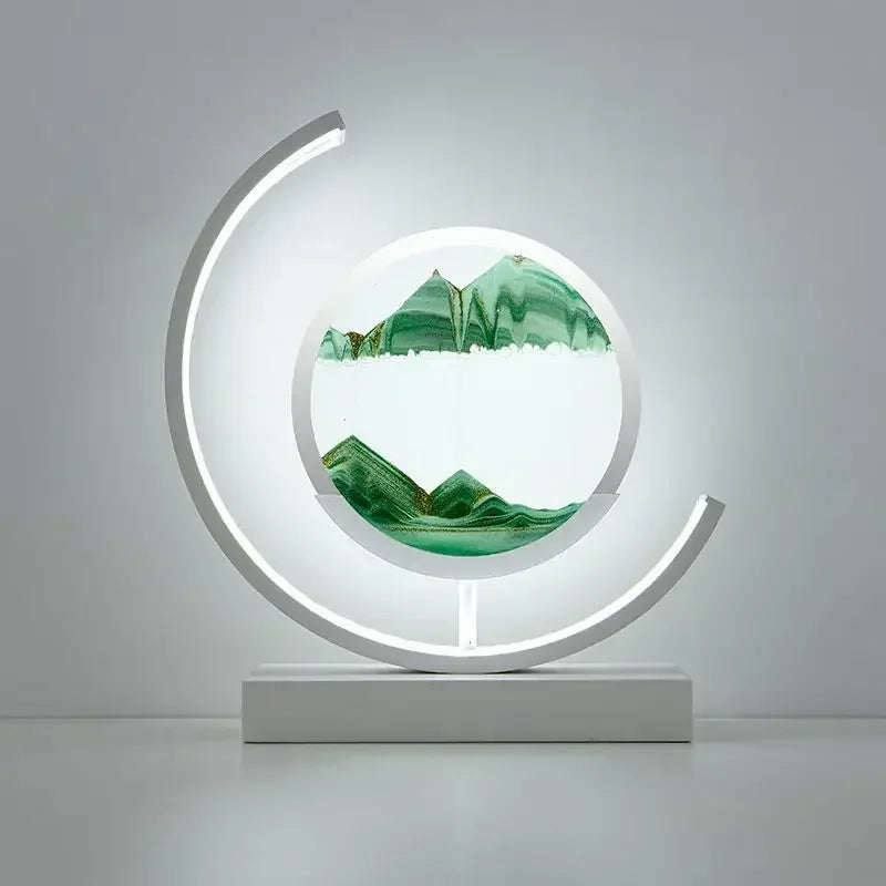 Luminária Home Art Decorativa LED Mountains Branca | Delamantina White Base-Green