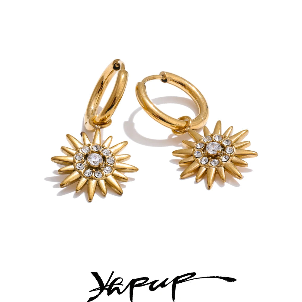 Brinco de Argola Sol com Zircônia