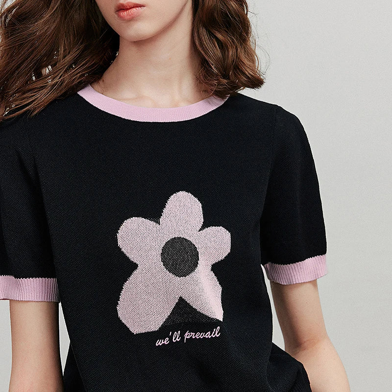 Blusa de Tricô Manga Curta Leve