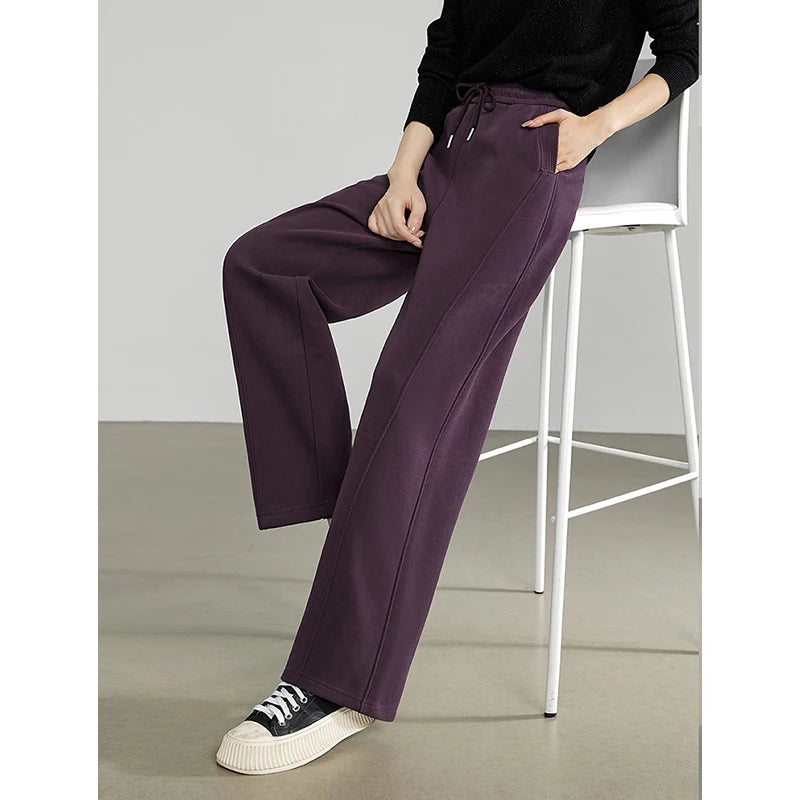 Calça Wide Leg Feminina de Algodão com Cordão