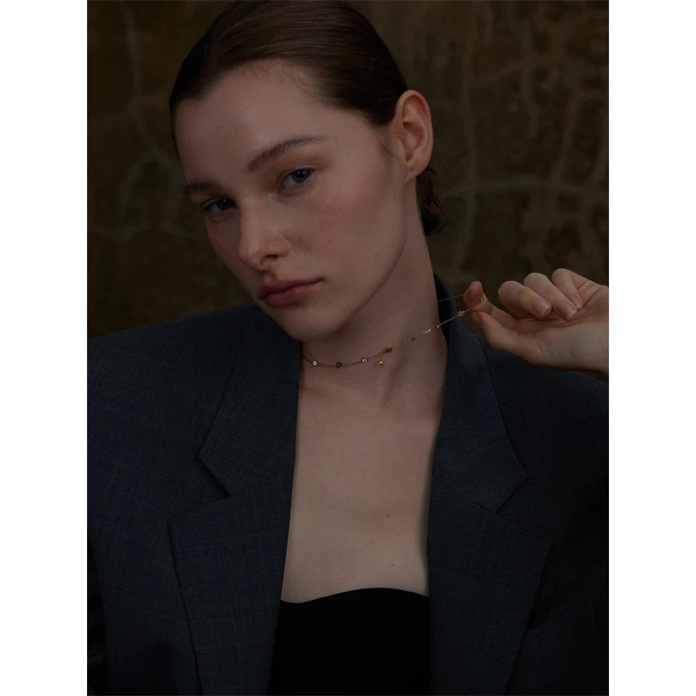 Colar Feminino Gota com Zircônia em Aço Inoxidável 7