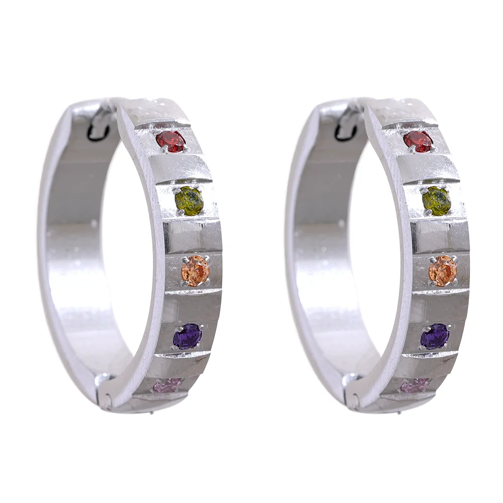 Brinco de Argola 20 mm com Zircônias Coloridas