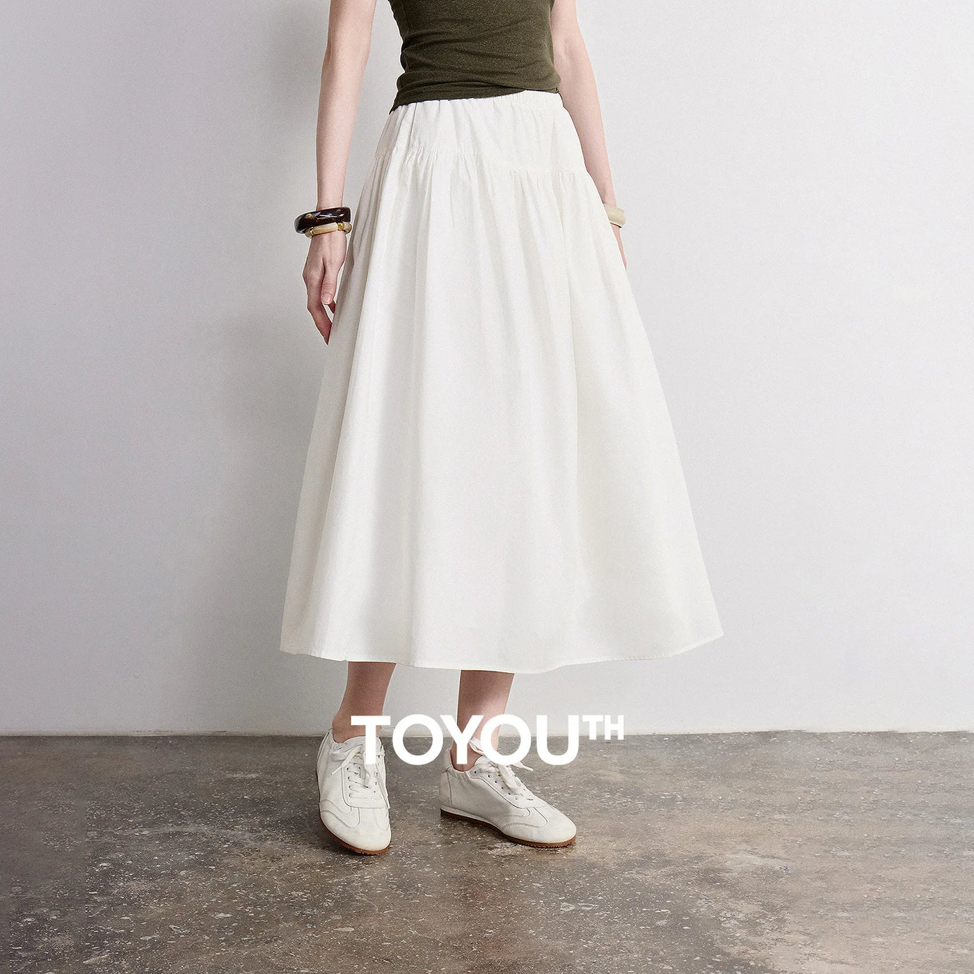 Saia Midi Feminina Patchwork Rodada