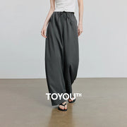 Calça Barrel Feminina com Cós Elástico e Fenda
