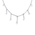 Colar Feminino Gota com Zircônia em Aço Inoxidável 4 Prata