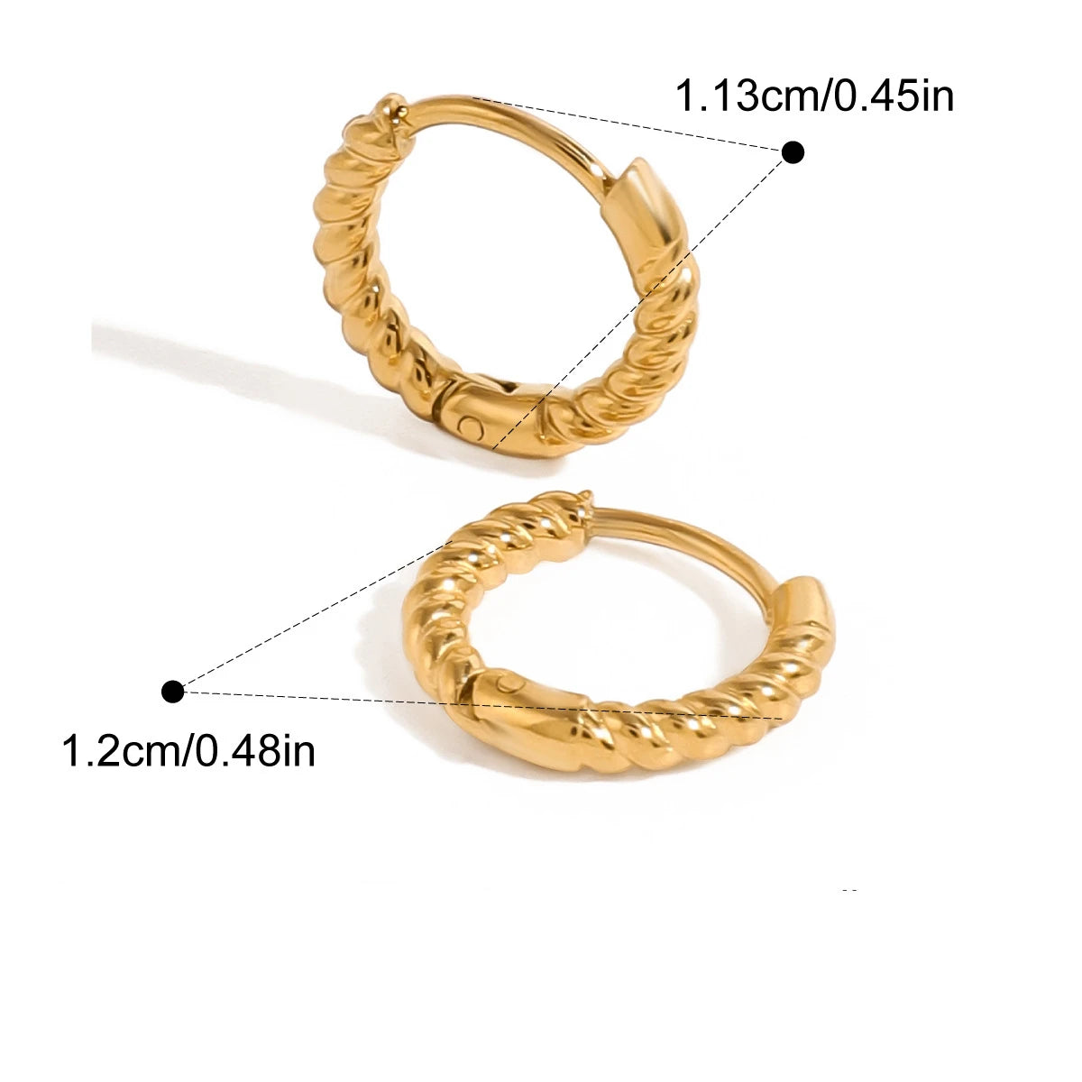 Argola Torcida com Banho Ouro 18K