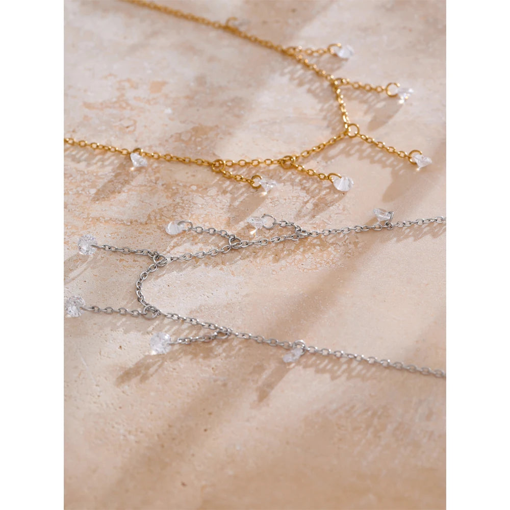 Colar Feminino Gota com Zircônia em Aço Inoxidável 4