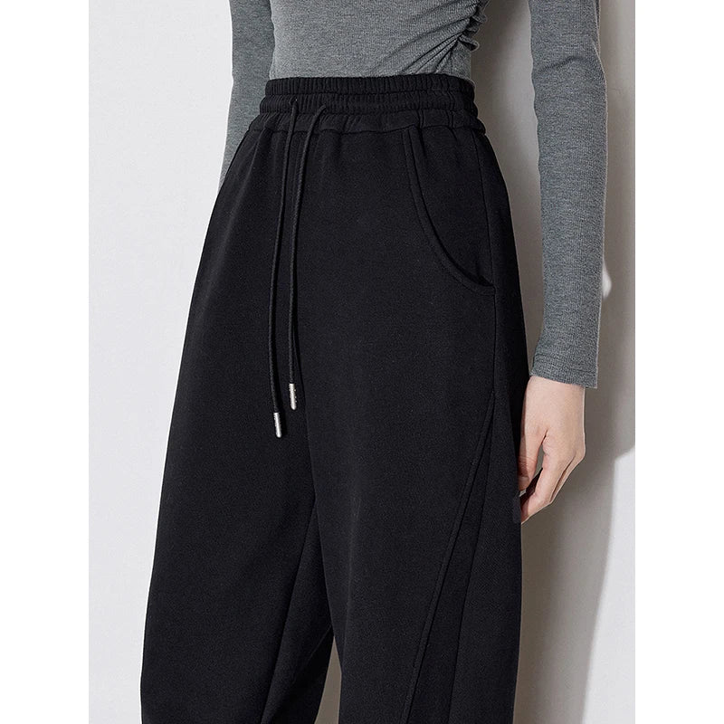 Calça Moletom Feminina Barrel Peluciada