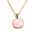 Colar Feminino Quadrado em Aço Inoxidável 4 Rosa