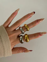 Anel Polido 8 mm e 10 mm com Banho Ouro 18K