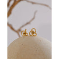 Yhpup Stylish Unique Stainless Steel Circle Geometric Personality Stud Earrings PVD Plated Daily Young Charm Jewelry Wholesale