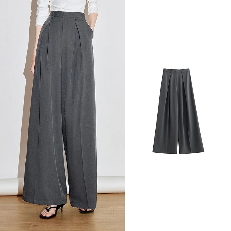 Calça Alfaiataria Feminina Wide Leg com Pregas