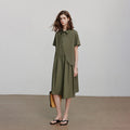 Vestido Chemise Midi de Liocel com Botões