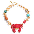 Yhpup Attractive Unique Ocean Shell Stone Handmade Lobster Crayfish Pendant Necklace Summer Charm Collar Statement PVD Jewelry YH3405A