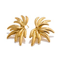 Yhpup 14g Light Flower Statement Big Temperament Stud Earrings 2025 Gift Women Anti Allergic Stainless Steel Jewelry PVD Plated