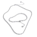 Yhpup Popular Stainless Steel Beads Chain Basic Necklace Bracelet Bangle Set 16K Gold Platinum Color PVD Plated Fashion Jewelry Platinum Set