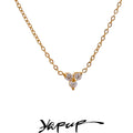 Colar Feminino Flor com Zircônia em Aço Inoxidável 2