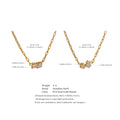 Yhpup Delicate Shiny Cubic Zirconia Pendant Necklace Temperament Stainless Steel Collarbone Chain Premium Jewelry New