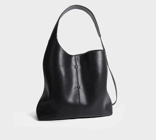 Bolsa feminina de couro legítimo grande capacidade ombro e sacola luxo
